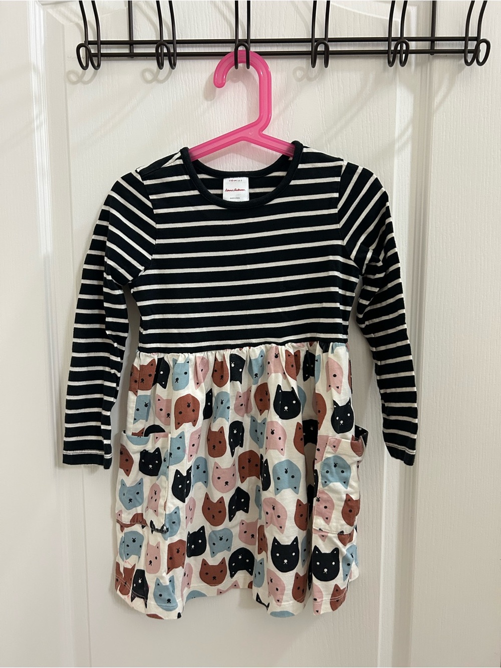 Hanna Andersson Cat Print Dress Size 5